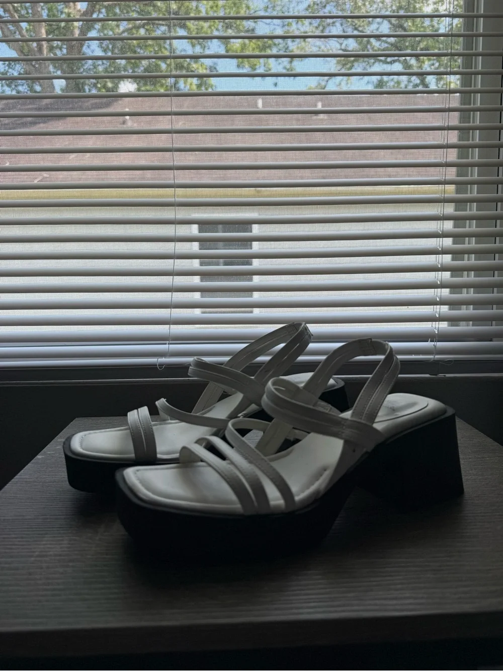 Target White Strappy Platform Block Heel Sandals